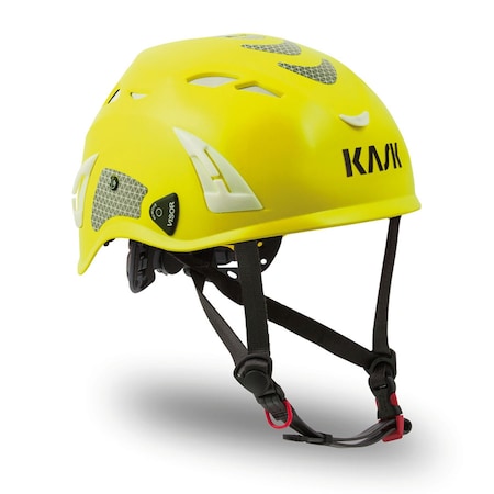Kask Safety Helmet, Super Plasma, High-density ABS plastic, Central Ratchet, Up & Down, Hi-Viz Yellow KASKSHV-YL